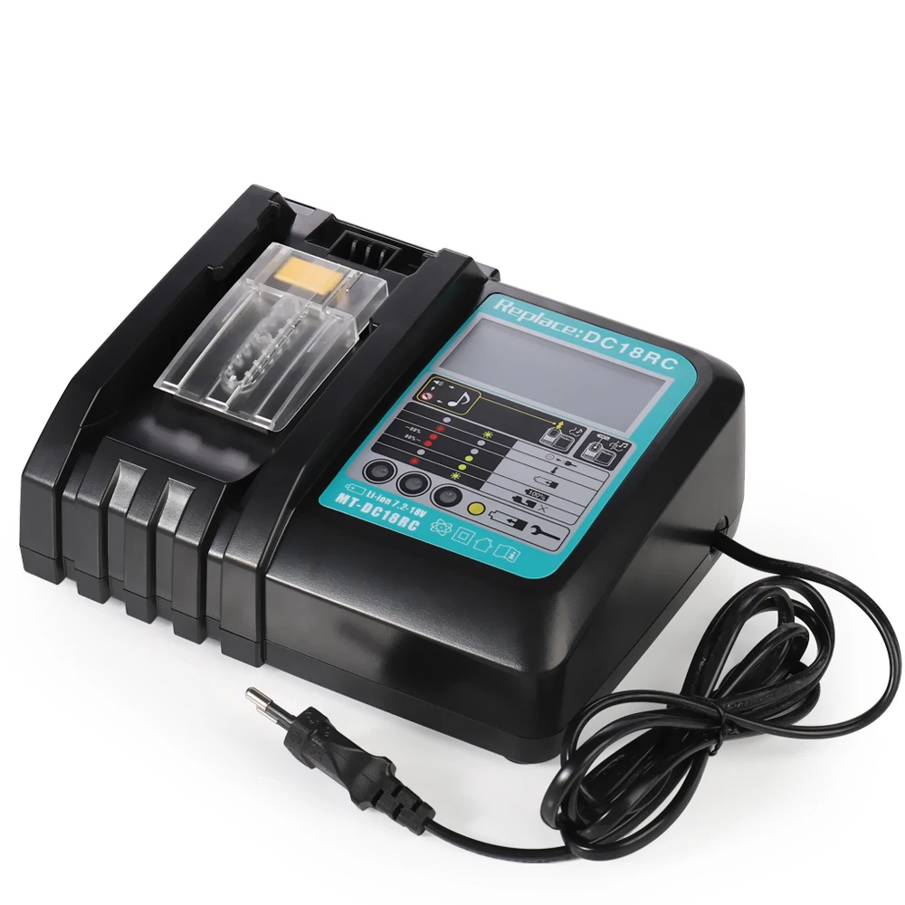 Зарядное устройство Makita DC18RCT для литий-ионных аккумуляторов Makita BL1830 BL1840 BL1860 BL1415 BL1420 3A
Зарядное устройство Makita DC18RCT для литий-ионных аккумуляторов Makita BL1830 BL1840 BL1860 BL1415 BL1420 3A