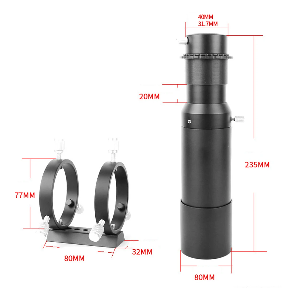50mm Guide Scope Finderscope with Double Helical Focuser for Astronomical Telescope 183mm 1.25in Focal Length Ratio Guidescope
50mm Guide Scope Finderscope with Double Helical Focuser for Astronomical Telescope 183mm 1.25in Focal Length Ratio Guidescope