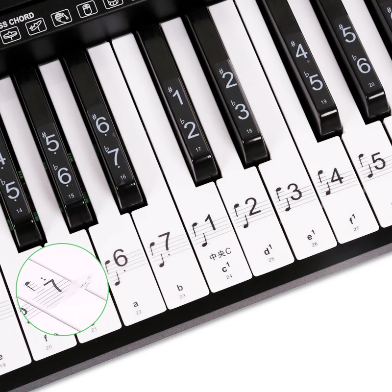 Piano keyboard stickers 49/54/61/88 Keys Without leaving glue Not to hurt the piano Beginner piano Learn musical notes
Piano keyboard stickers 49/54/61/88 Keys Without leaving glue Not to hurt the piano Beginner piano Learn musical notes