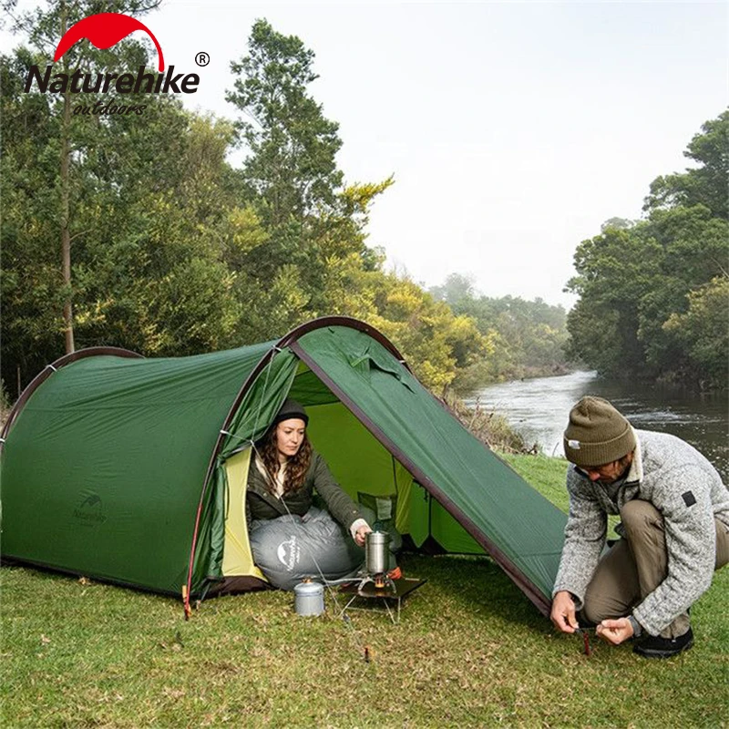 

Naturehike hot Cloud Tunnel Tent 2 Person Camping Outdoor Waterproof Wind-proof Hiking Tent For Four Seasons NH20ZP006