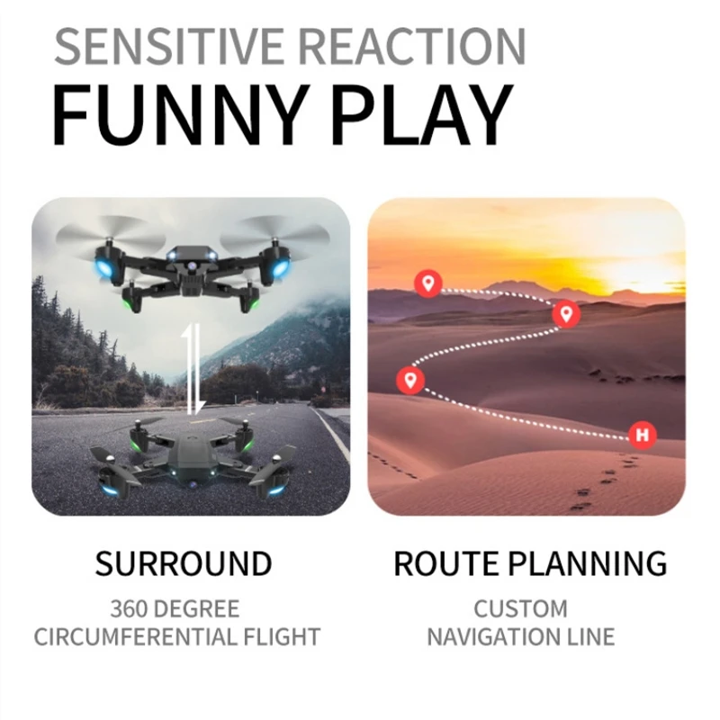 One Key Return RC Quadcopter 1080P Wide Angle HD Camera Baromatric Fixed Height WIFI FPV Gravity Induction APP Control RC Drone
One Key Return RC Quadcopter 1080P Wide Angle HD Camera Baromatric Fixed Height WIFI FPV Gravity Induction APP Control RC Drone