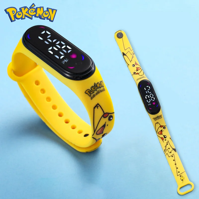 Детские цифровые часы Pokemon аниме фигурка Пикачу светодиодные спортивные