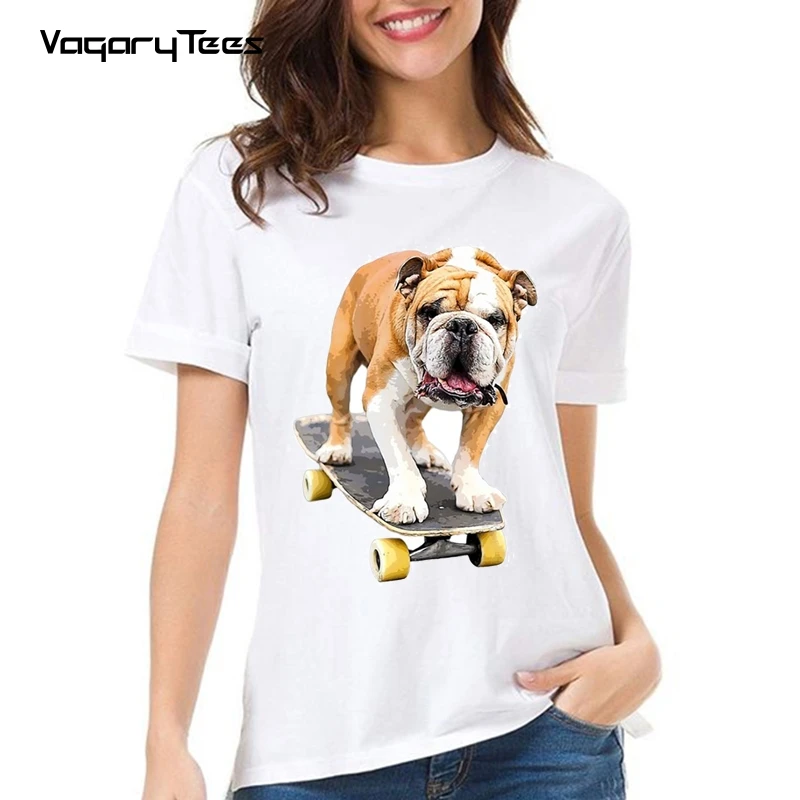 Bulldog on Skateboard Cute Puppy Dog British Print T-Shirt New Summer Fashion women Painting T Shirt Casual Tops Hipster Tees
Bulldog on Skateboard Cute Puppy Dog British Print T-Shirt New Summer Fashion women Painting T Shirt Casual Tops Hipster Tees