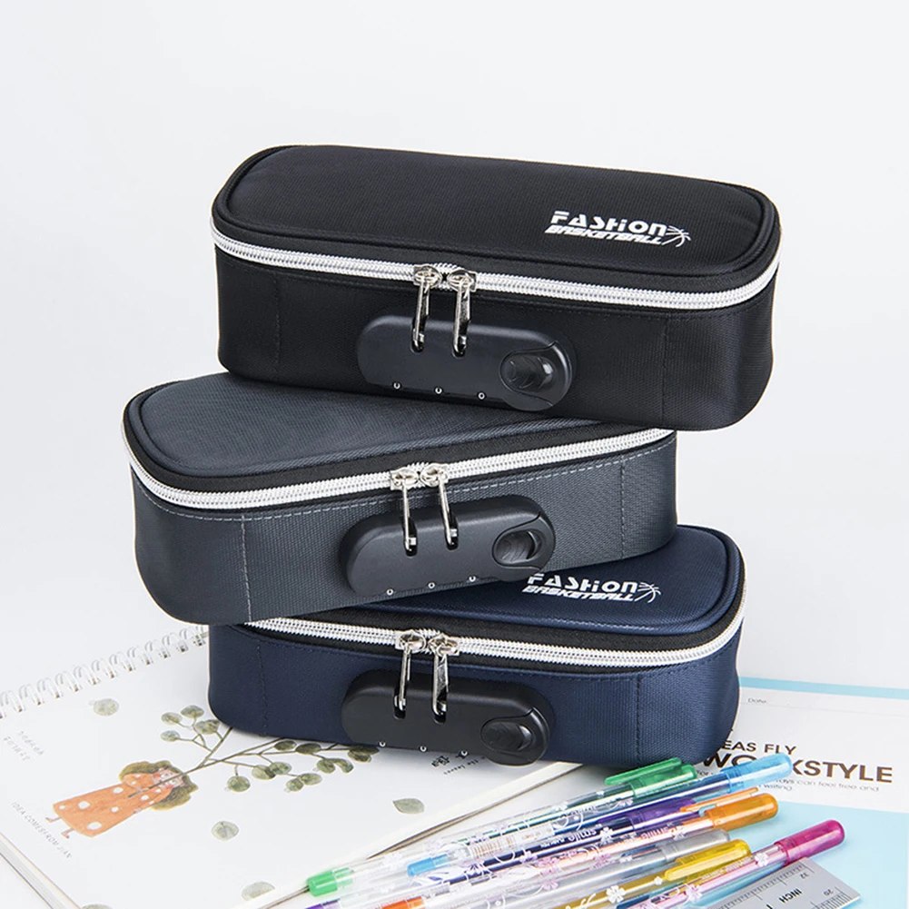 Large Capacity with Password Lock Pencil Case Stationery Storage Pen Pouch Bag Multiple Compartments Double Zipper Portable
Large Capacity with Password Lock Pencil Case Stationery Storage Pen Pouch Bag Multiple Compartments Double Zipper Portable
