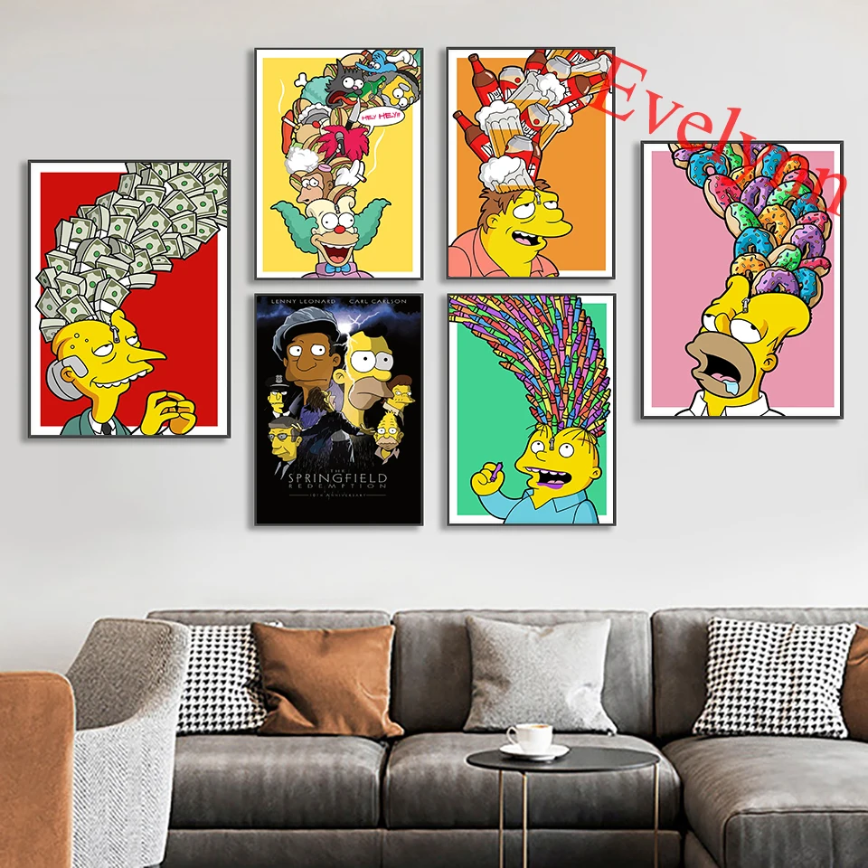 Simpsons Poster Pop Art Print Cartoon Art Nordic Modern Living Room Decor Canvas Wall Art Prints Children Room Decor Painting
Simpsons Poster Pop Art Print Cartoon Art Nordic Modern Living Room Decor Canvas Wall Art Prints Children Room Decor Painting