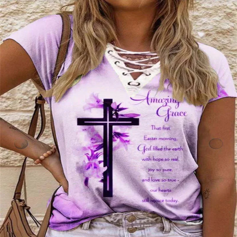 Casual Harajuku Loose Short Sleeve Tee Shirts 2021 Summer Retro Drawstring V-Neck T-Shirts Women Fashion Cross Letter Print Tops
Casual Harajuku Loose Short Sleeve Tee Shirts 2021 Summer Retro Drawstring V-Neck T-Shirts Women Fashion Cross Letter Print Tops