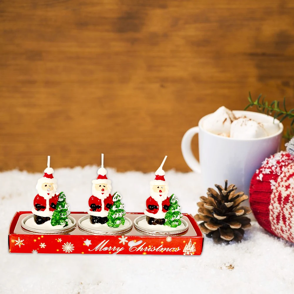 Комплект из 3 предметов рождественские свечи Санта дом снеговика Рождественская