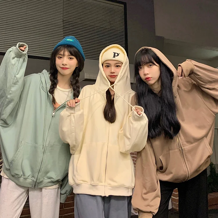 Women's Sweatshirts Coat Female Early Spring And Autumn Korean 2021 New Loose Lazy Chic Girlfriends Hooded Long Sleeved Sweater
Women's Sweatshirts Coat Female Early Spring And Autumn Korean 2021 New Loose Lazy Chic Girlfriends Hooded Long Sleeved Sweater