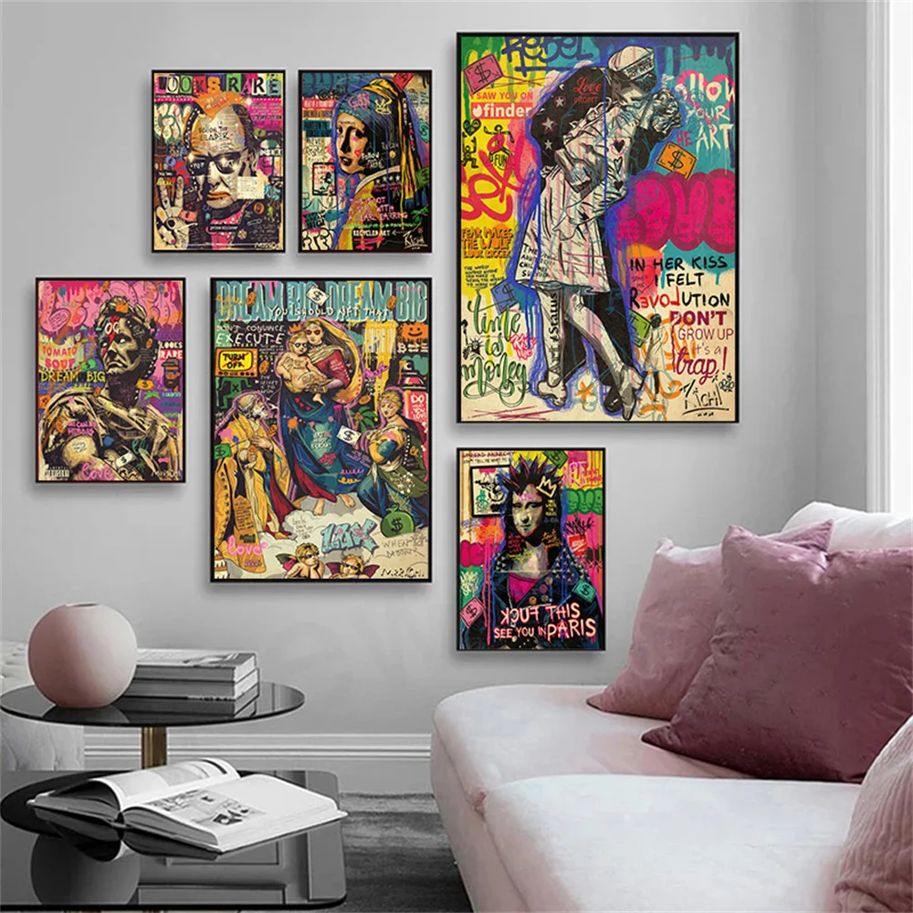 Retro Graffiti Wall Art Canvas Painting Magazine style Posters and Print Portrait Pictures For Living room Bedroom Home Decor
Retro Graffiti Wall Art Canvas Painting Magazine style Posters and Print Portrait Pictures For Living room Bedroom Home Decor