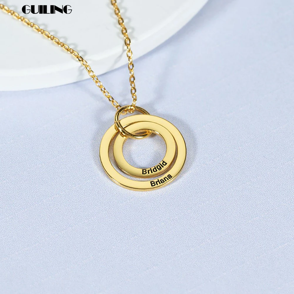 Dainty Tiny Round Custom Name Stainless Steel Pendant Double Hoop Charm Necklace for Girl Personalized Couple Women Jewelry Gift
Dainty Tiny Round Custom Name Stainless Steel Pendant Double Hoop Charm Necklace for Girl Personalized Couple Women Jewelry Gift