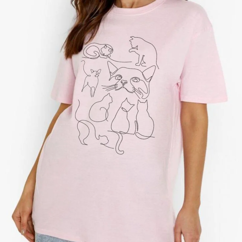 Cat Line Art Drawing T-Shirt Women Cute Aesthetic Kitten Funny Graphic Tee Cat Lovers Shirt Gift
Cat Line Art Drawing T-Shirt Women Cute Aesthetic Kitten Funny Graphic Tee Cat Lovers Shirt Gift