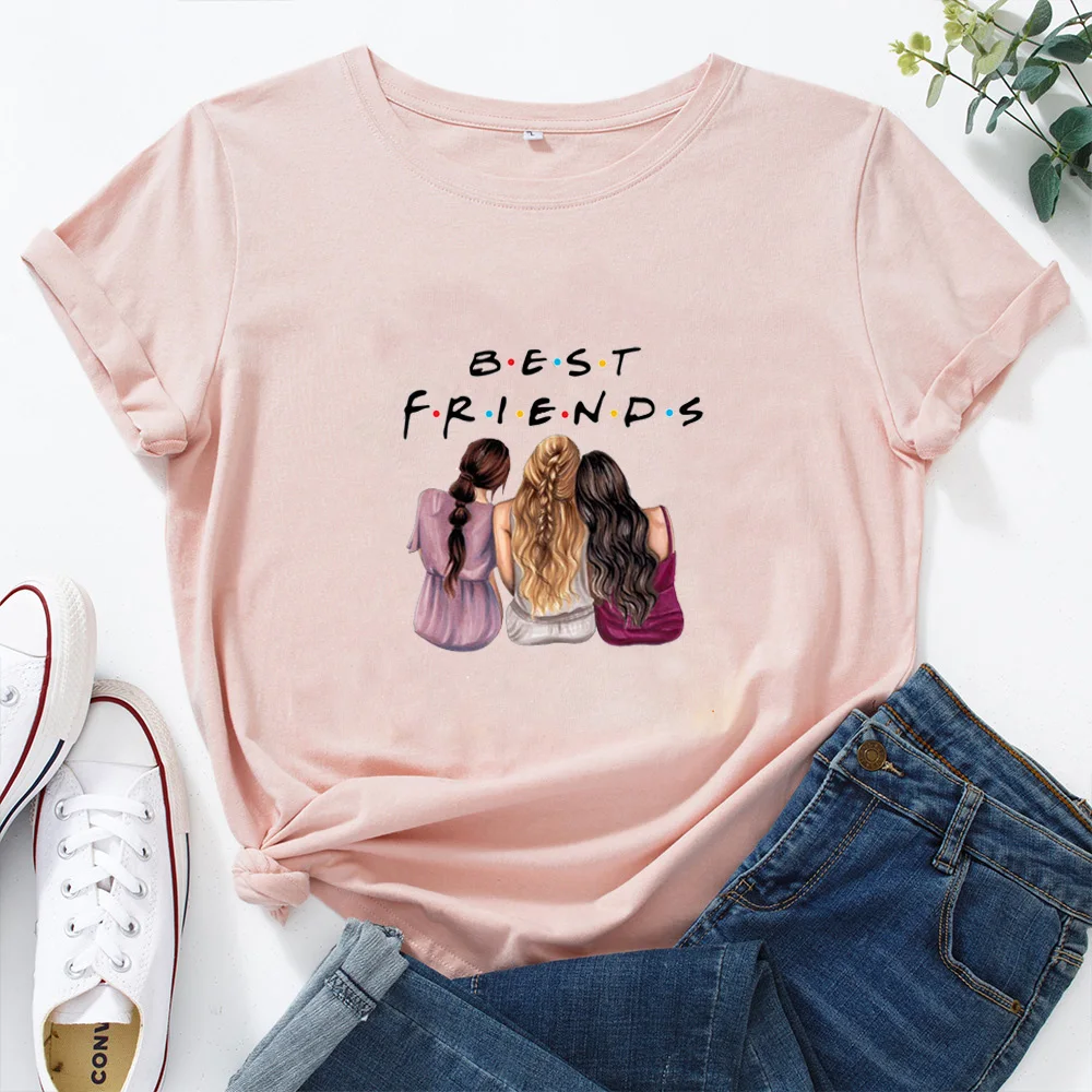 BEST FRIENDS T Shirt Women Top Simple and Versatile T-shirt Women Fashion Casual Summer Camiseta Mujer Loose Top Tee
BEST FRIENDS T Shirt Women Top Simple and Versatile T-shirt Women Fashion Casual Summer Camiseta Mujer Loose Top Tee