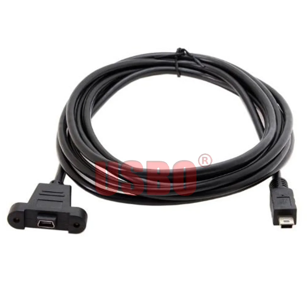 Высокое качество Черный 0 5 м 3 мини USB 2 T порт Pin папа к женскому кабель для