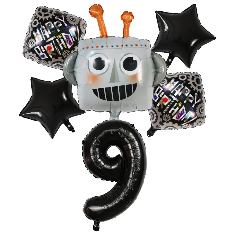 6pcs Pioneer Cartoon Robot Head Foil Helium Balloons Set 30inch Number Air Globos Children Birthday Party Decorations Kids Toys
6pcs Pioneer Cartoon Robot Head Foil Helium Balloons Set 30inch Number Air Globos Children Birthday Party Decorations Kids Toys