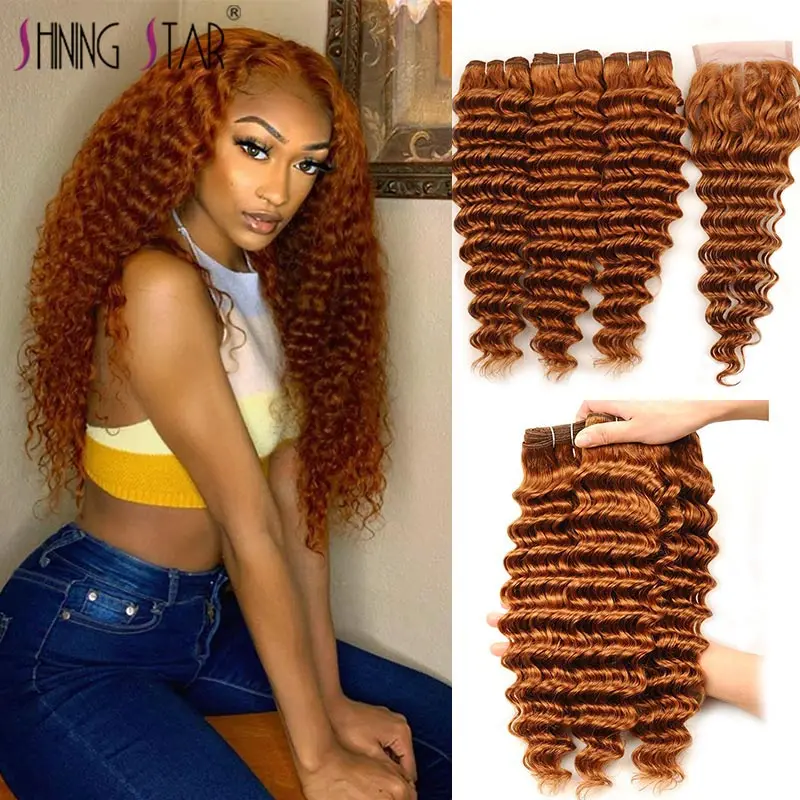 Honey Blonde Deep Wave Bundles With Closure Brazilian #30 Colored Human Hair 3 Bundles With Lace Closure Remy Hair Shining Star
Honey Blonde Deep Wave Bundles With Closure Brazilian #30 Colored Human Hair 3 Bundles With Lace Closure Remy Hair Shining Star