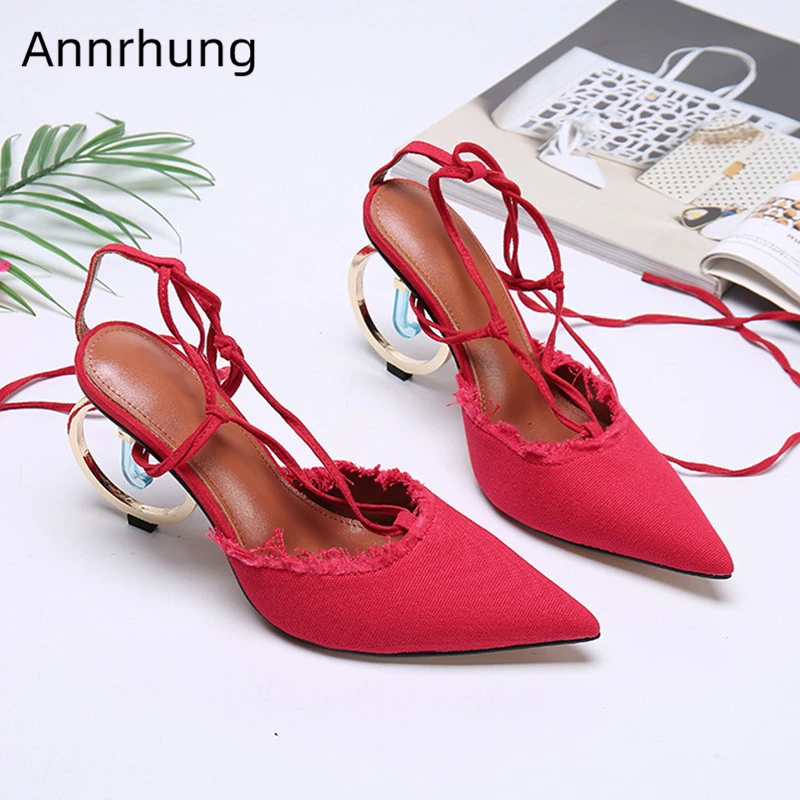 Ankle Strap Hemp Gladiator Sandals Metal Circle Heel Catwalk Shoes Woman Pointed Toe Ankle Cross Tied Party Shoes New Sandals
Ankle Strap Hemp Gladiator Sandals Metal Circle Heel Catwalk Shoes Woman Pointed Toe Ankle Cross Tied Party Shoes New Sandals