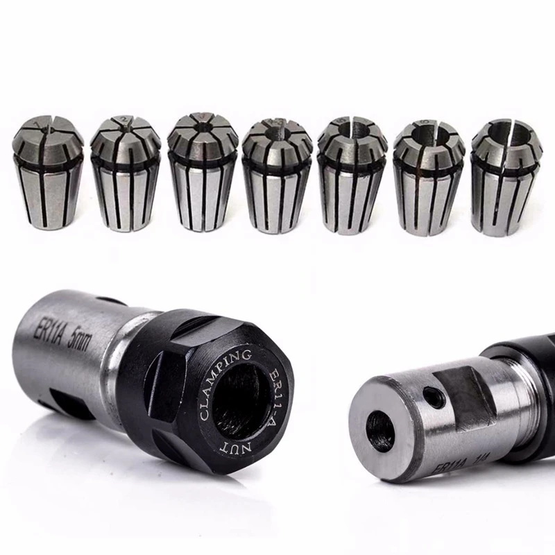 7pcs Steel ER11 Spring Collet 1/2/3/4/5/6/7mm with 5mm ER11A Extension Rod Motor Shaft Holder | Инструменты