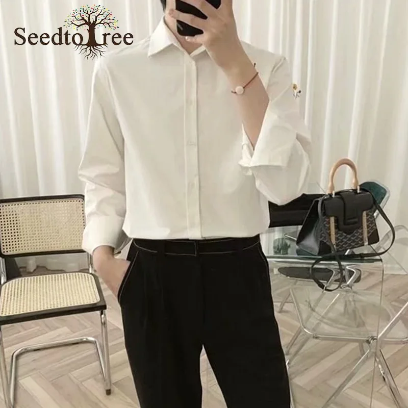Men's Casual Shirts Korean Fashion INS Men's Solid Color Loose Casual Long Sleeved Shirt Couples
Men's Casual Shirts Korean Fashion INS Men's Solid Color Loose Casual Long Sleeved Shirt Couples