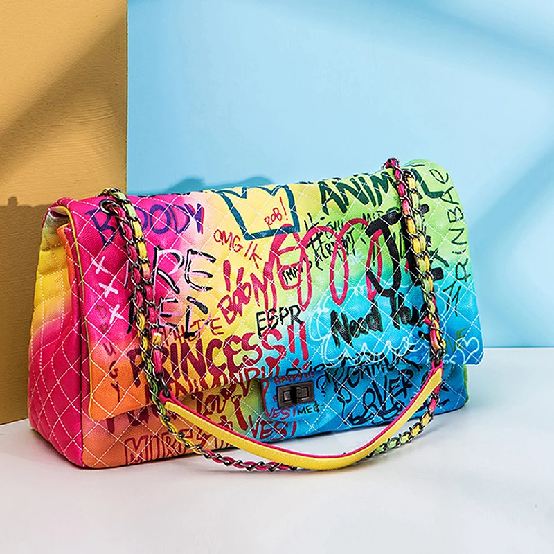 Graffiti Shoulder Bags for Women 2021 Female Chain Super Large Capacity Travel Luxury Designer Bags Famous Brand Tote Handbags
Graffiti Shoulder Bags for Women 2021 Female Chain Super Large Capacity Travel Luxury Designer Bags Famous Brand Tote Handbags