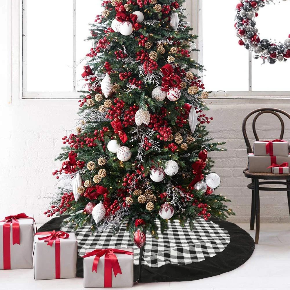 1pc 120cm Black Lattice Christmas Tree decoration Carpet Party Ornaments Christmas Decoration for Home Cloth Tree skirts Xmas
1pc 120cm Black Lattice Christmas Tree decoration Carpet Party Ornaments Christmas Decoration for Home Cloth Tree skirts Xmas