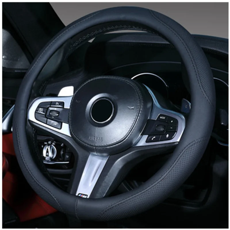 Car Steering Wheel Cover Breathable Sports Style Four Seasons Be Applicable Auto Decoration Carbon Fiber Non-slip Cover
Car Steering Wheel Cover Breathable Sports Style Four Seasons Be Applicable Auto Decoration Carbon Fiber Non-slip Cover