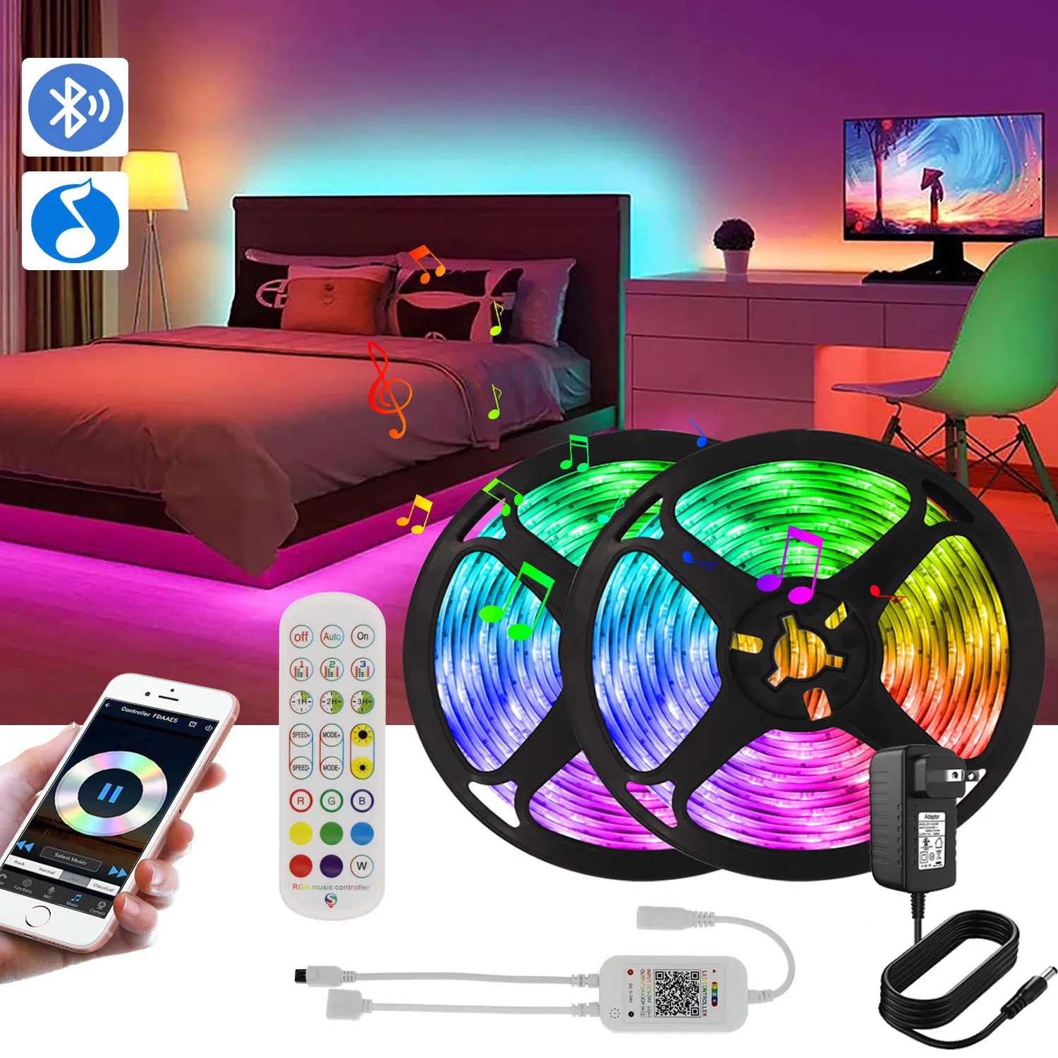 Bluetooth Светодиодная лента светильник RGB 5050 Светодиодная лента Смарт Диодная лента 16 миллионов Цвета гирлянда светодиодный светильник для сп...
Bluetooth Светодиодная лента светильник RGB 5050 Светодиодная лента Смарт Диодная лента 16 миллионов Цвета гирлянда светодиодный светильник для сп...
