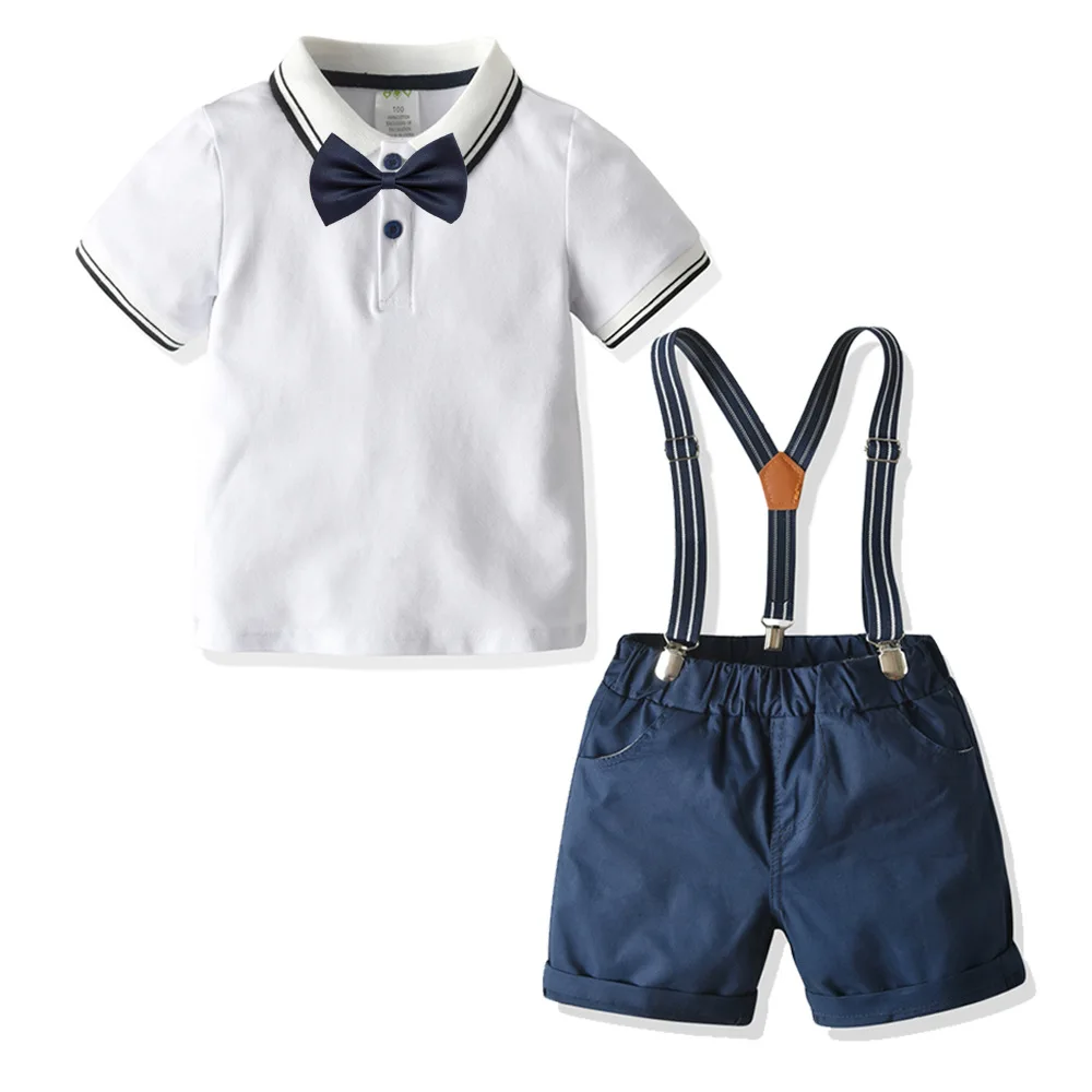 1 2 4 6 Year Fashion Kids Boys Gentleman Clothes Sets Short-Sleeve Lapel Bowknot Shirt Top+Bib Suspender Shorts Summer Boy Sets 
1 2 4 6 Year Fashion Kids Boys Gentleman Clothes Sets Short-Sleeve Lapel Bowknot Shirt Top+Bib Suspender Shorts Summer Boy Sets