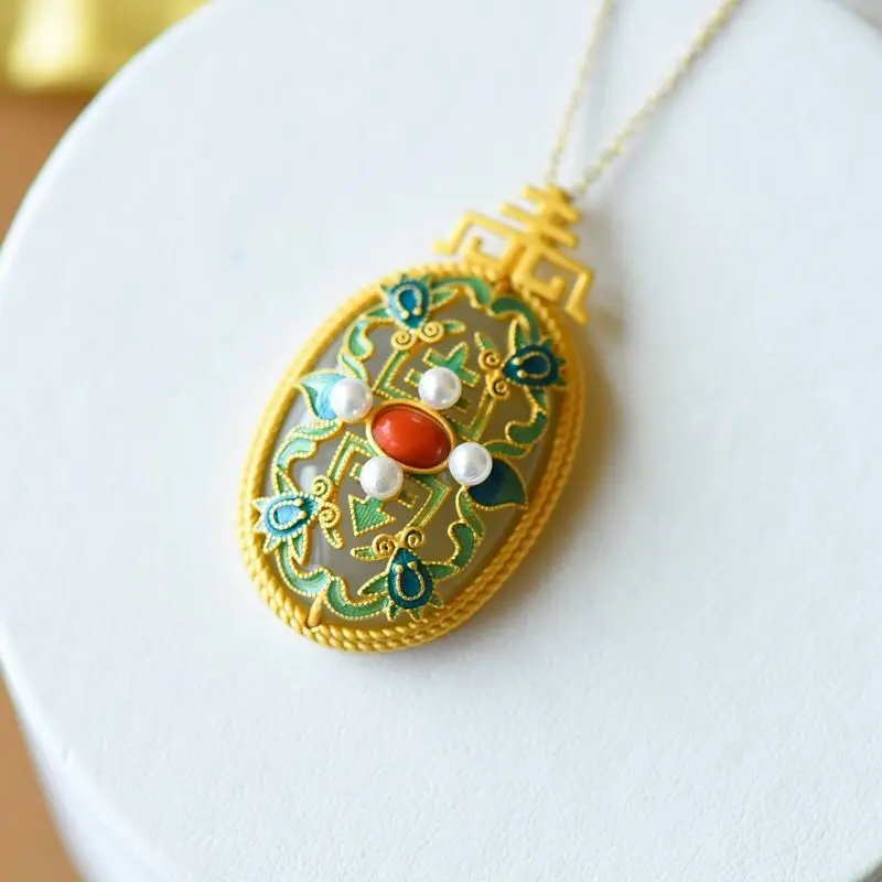 Retro Chinese Style Natural Smokey Violet Hotian Jade Pendant S925 Sterling Silver Gilding Necklace Ancient Style Burning Blue E
Retro Chinese Style Natural Smokey Violet Hotian Jade Pendant S925 Sterling Silver Gilding Necklace Ancient Style Burning Blue E