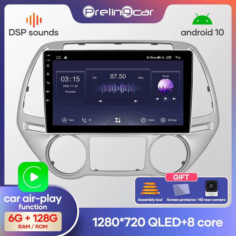 Автомагнитола Prelingcar 2 Din Android 10 0 без DVD мультимедийный видеоплеер GPS навигатор для
