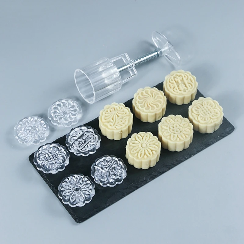 6 Flower Stamps Moon Cake Mould Transparent Round Mooncake Mold Baking Decor 50g
6 Flower Stamps Moon Cake Mould Transparent Round Mooncake Mold Baking Decor 50g