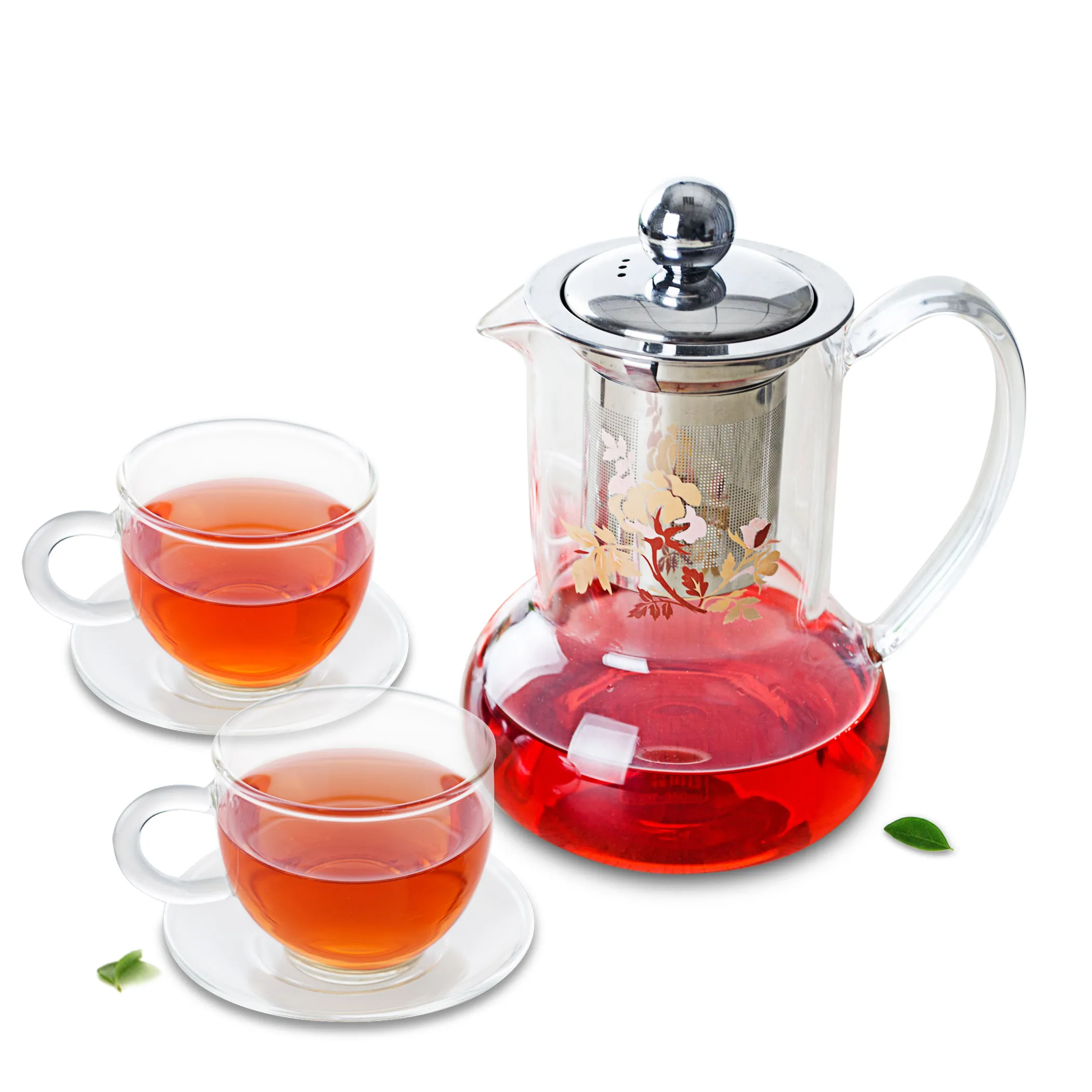 Tea Set-530ml Heat Resistant Glass Tea pot&Stainless steel Infuser+2*Cups+Saucer
Tea Set-530ml Heat Resistant Glass Tea pot&Stainless steel Infuser+2*Cups+Saucer