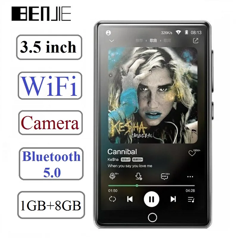 BENJIE C11 WiFi Bluetooth MP4 Player 3.5 inch Full Touch Screen 8GB Audio Player With Speaker Camera FM Recording E-book Video
BENJIE C11 WiFi Bluetooth MP4 Player 3.5 inch Full Touch Screen 8GB Audio Player With Speaker Camera FM Recording E-book Video