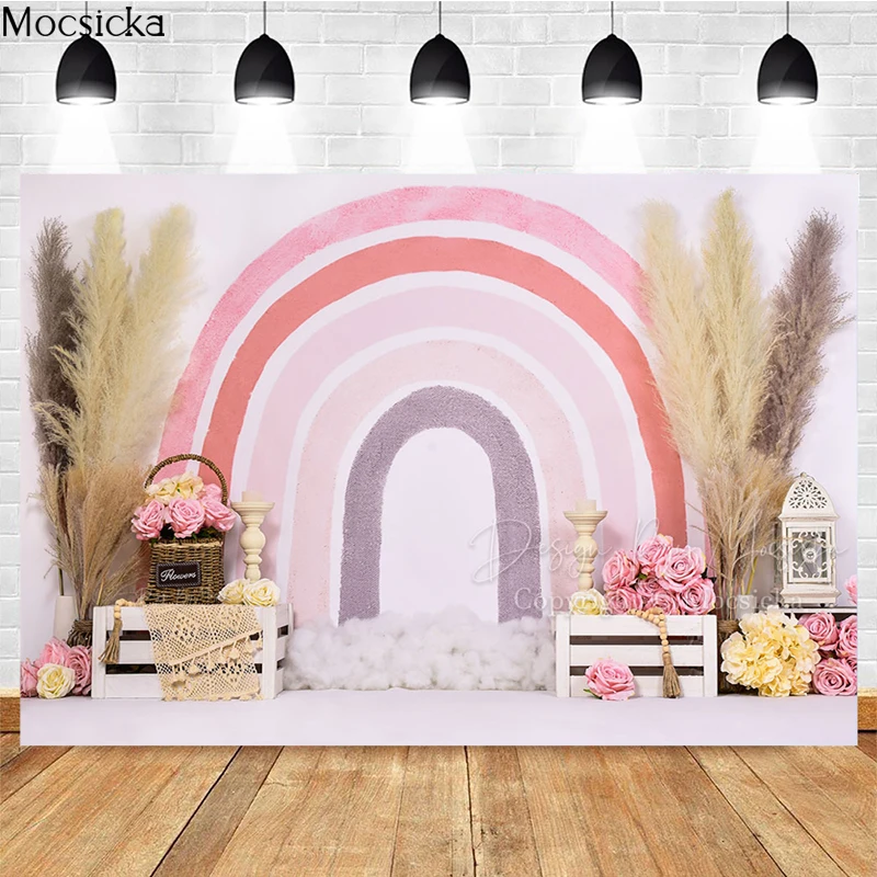 Mocsicka 1st Birthday Photography Background Reed Rainbow Flowers Decoration Studio Props Baby Shower Photo Backdrop Banner
Mocsicka 1st Birthday Photography Background Reed Rainbow Flowers Decoration Studio Props Baby Shower Photo Backdrop Banner