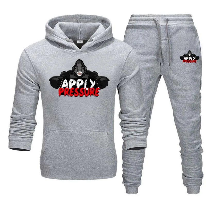 Men's Tracksuit 2021 Autumn Gorilla Print Hooded Pullover With Drawstring Pants Two Pieces Sets Men Jogger Sport Suit Sweatsuit
Men's Tracksuit 2021 Autumn Gorilla Print Hooded Pullover With Drawstring Pants Two Pieces Sets Men Jogger Sport Suit Sweatsuit
