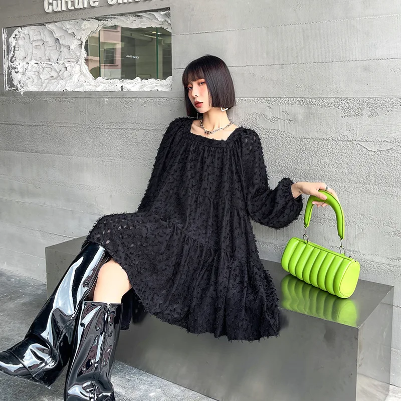 Women Vintage Square Collar Dress Female Asymmetrical Black Spring Fall Loose Plus Size Dress for Female Girl Puff Sleeve XC576
Women Vintage Square Collar Dress Female Asymmetrical Black Spring Fall Loose Plus Size Dress for Female Girl Puff Sleeve XC576