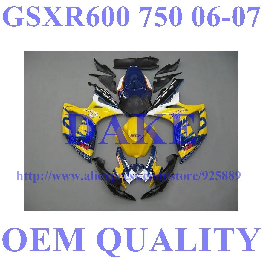 Injection Mold + Yellow/Blue For SUZUKI K6 Tim GSXR750 GSX-R750 GSXR 750 2006 2007 GSXR-750 Fairing Bodywork
Injection Mold + Yellow/Blue For SUZUKI K6 Tim GSXR750 GSX-R750 GSXR 750 2006 2007 GSXR-750 Fairing Bodywork