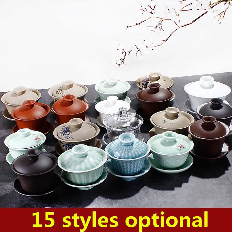 Керамический Китайский Чайный сервиз с крышкой из фиолетового песка стеклянная