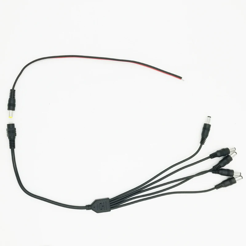 DC power Pigtail cable + female to 5 male connector wire Power Splitter Adapter Cable LED Connector | Безопасность и защита