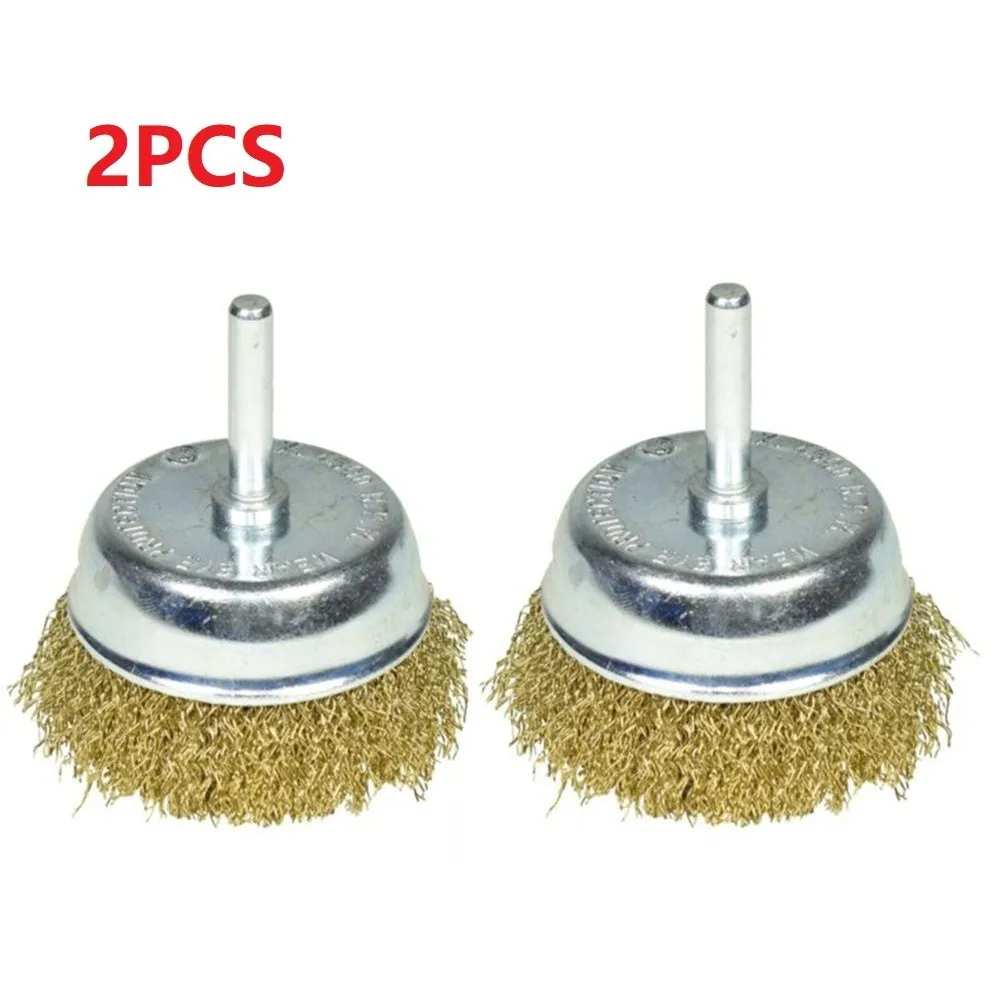 2Pcs 75mm Steel Wire Brush Brass Coated Bowl Wire Brushes Rust Paint Remover For Electric Drill Rotay Tool
2Pcs 75mm Steel Wire Brush Brass Coated Bowl Wire Brushes Rust Paint Remover For Electric Drill Rotay Tool