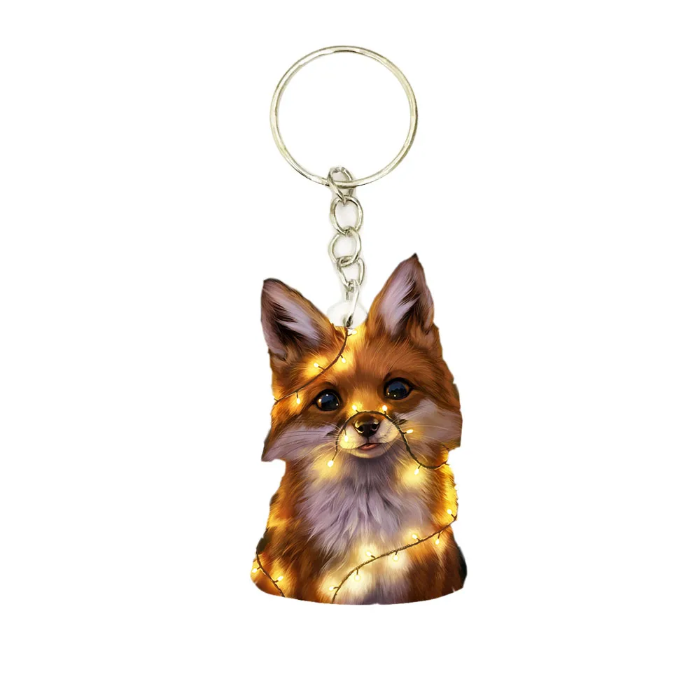 Xmas Light Fox Acrylic Keychain Animal steel Keyring Pendants Gift Best Friend Key Chain Accessories Keyrings Men Car Keychains
Xmas Light Fox Acrylic Keychain Animal steel Keyring Pendants Gift Best Friend Key Chain Accessories Keyrings Men Car Keychains