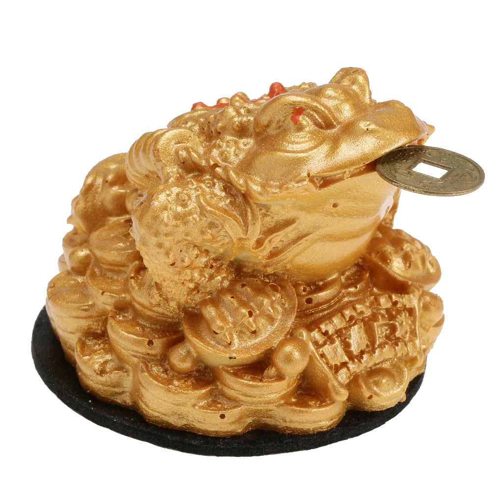 Resin Wealth-Attracting Feng Shui Statue, Golden Money Frog Three Legged Wealth Toad for Business or Store Opening
Resin Wealth-Attracting Feng Shui Statue, Golden Money Frog Three Legged Wealth Toad for Business or Store Opening