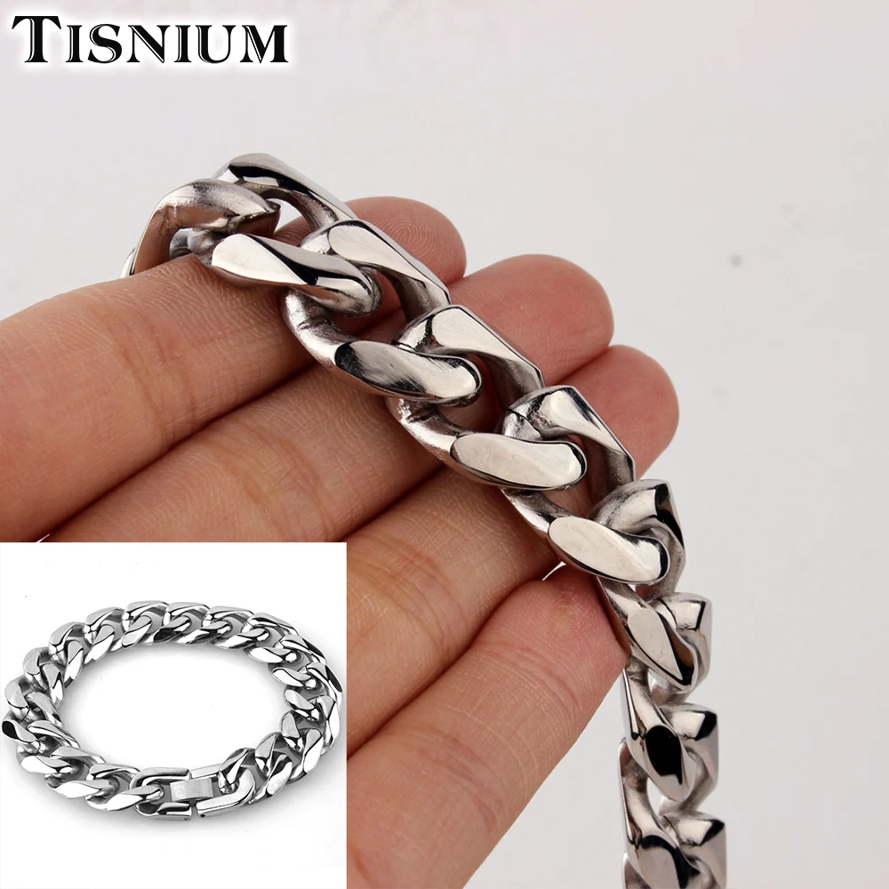 Tisnium 15 мм мужской браслет в стиле панк на руку кубинская цепочка серебряного цвета из нержавеющей стали ювелирные изделия Хип-хоп аксессуар...
Tisnium 15 мм мужской браслет в стиле панк на руку кубинская цепочка серебряного цвета из нержавеющей стали ювелирные изделия Хип-хоп аксессуар...