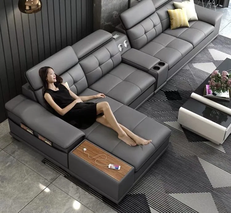 Фото CBMMART стильная роскошная мебель для квартиры французский нубук кожаные диваны