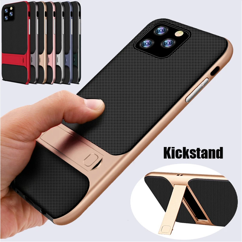 Для iPhone 12 Mini 11 Pro Max ударопрочный Прочный Гибридный чехол подставка для XR X Xs 6 6s 7 8 +