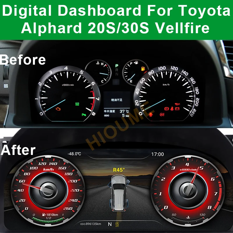12.5 inch Android 9.0 Car LCD Cluster instrument multimedia dashboard Modification For Toyota Alphard 20S/30S Vellfire 2007-2019
12.5 inch Android 9.0 Car LCD Cluster instrument multimedia dashboard Modification For Toyota Alphard 20S/30S Vellfire 2007-2019