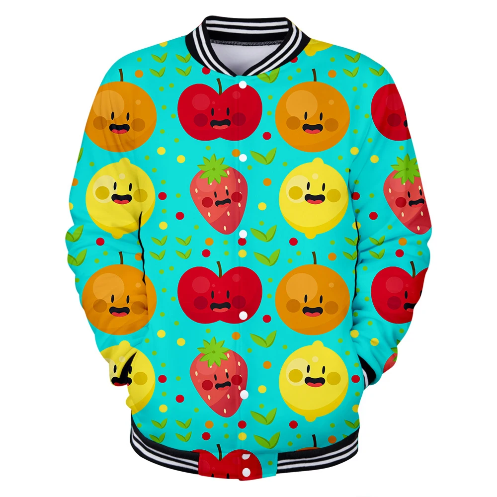 Fruits 3D printing autumn and winter baseball jacket custom men's and women's new Harajuku baseball uniform jacket sweatshirt
Fruits 3D printing autumn and winter baseball jacket custom men's and women's new Harajuku baseball uniform jacket sweatshirt