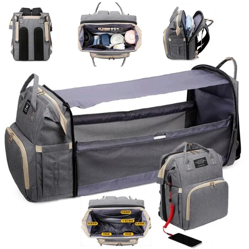 Multifunctional Portable USB Folding Diaper Bag Baby Travel Large Backpack Baby Bed Diaper Changing Table For Outdoors
Multifunctional Portable USB Folding Diaper Bag Baby Travel Large Backpack Baby Bed Diaper Changing Table For Outdoors