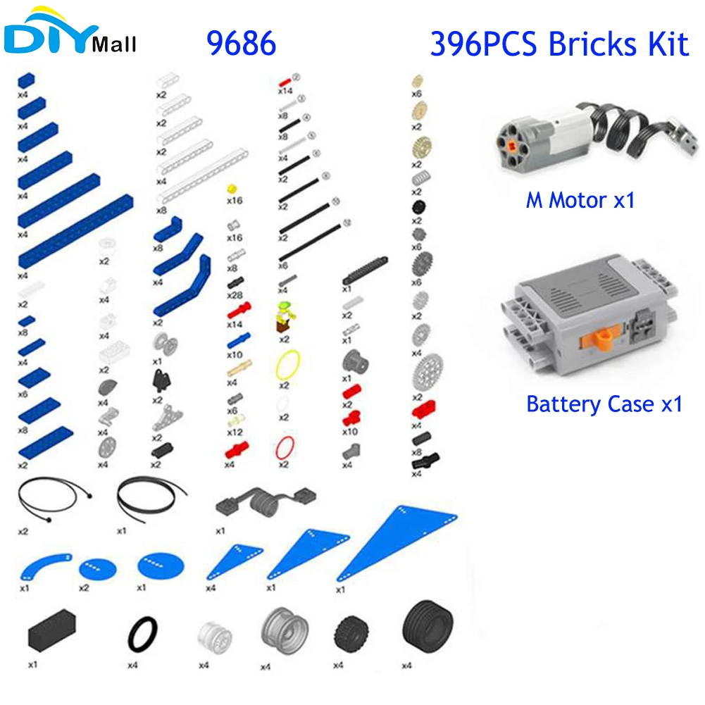 9686 Technical Building Blocks Bricks Set 396pcs Educational School Students Learning for legoeds MOC Power Functions Parts
9686 Technical Building Blocks Bricks Set 396pcs Educational School Students Learning for legoeds MOC Power Functions Parts