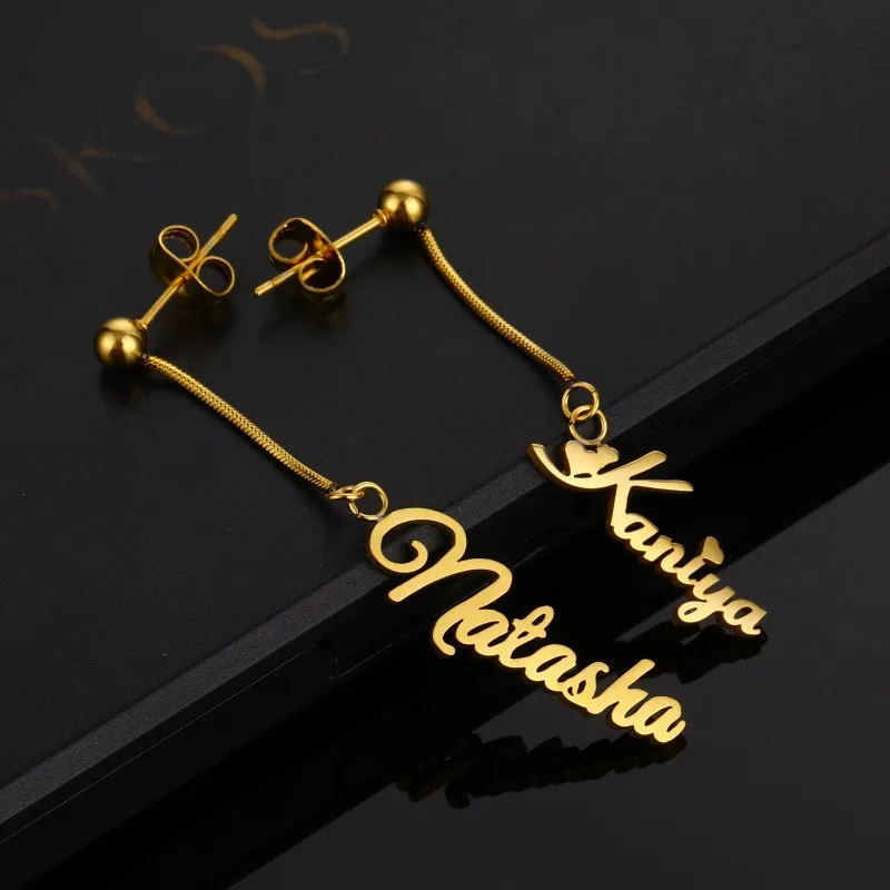 Handmade Customized Name Earring Women Stainless Steel Personalized Dangle Vertical Long Name Earrings Jewelry Best Friend Gift
Handmade Customized Name Earring Women Stainless Steel Personalized Dangle Vertical Long Name Earrings Jewelry Best Friend Gift