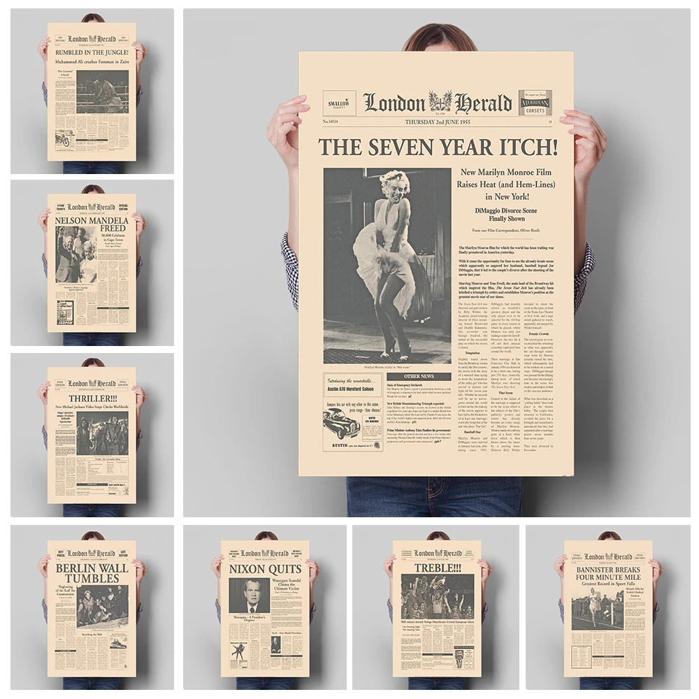 Vintage Newspaper Pictures Dcoration Mural Retro Poster Canvas Paintings and Living Room Wall Art Prints for Modern Home Decor
Vintage Newspaper Pictures Dcoration Mural Retro Poster Canvas Paintings and Living Room Wall Art Prints for Modern Home Decor